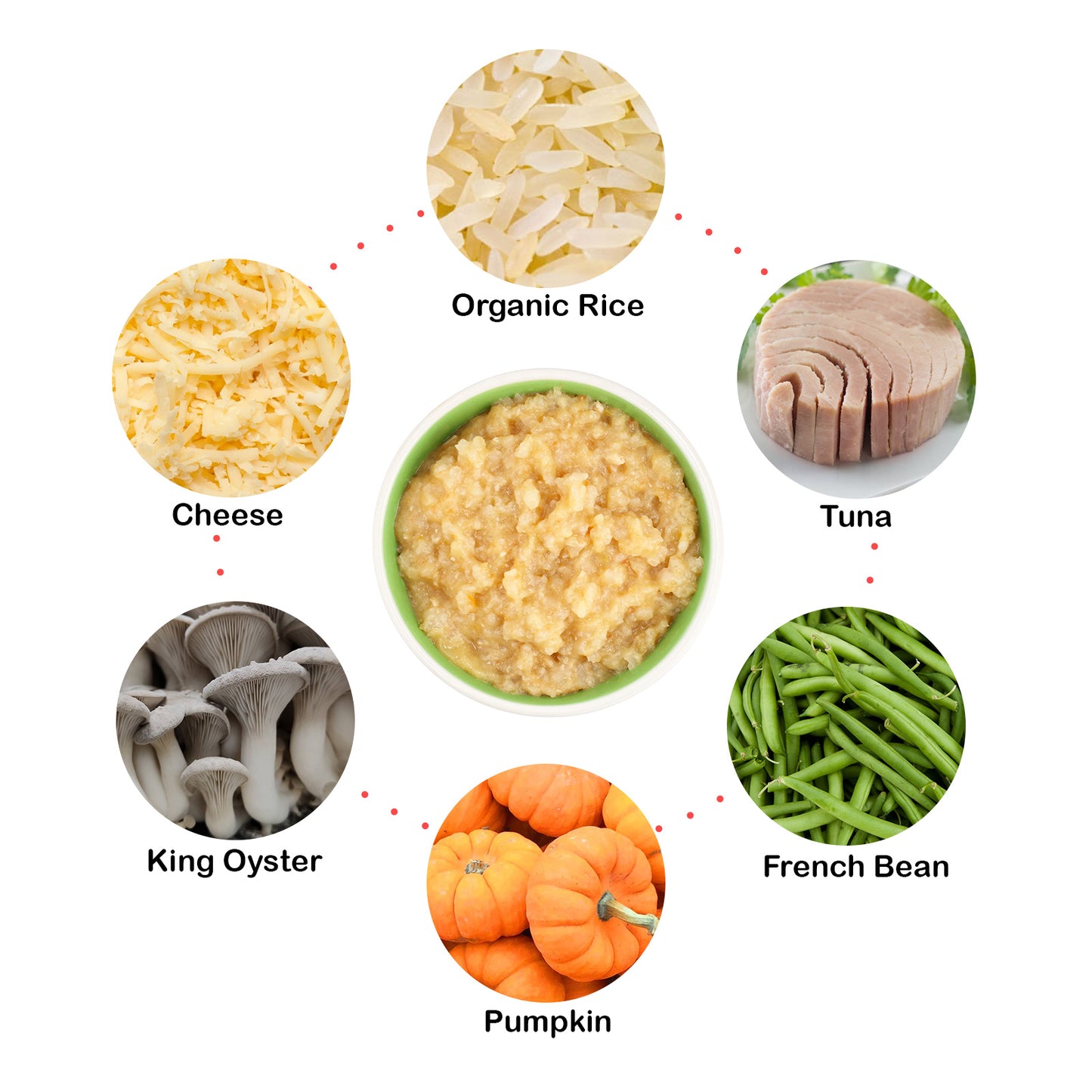 Eusik  - 8-Pk Baby Rice Porridge (Tuna, Pumpkin & French Bean) 145g, 10mths+