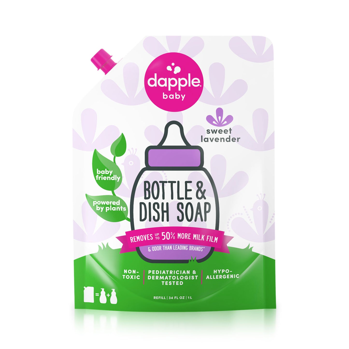 Dapple - 34oz Baby Bottle & Dish Liquid Refill (Lavender)