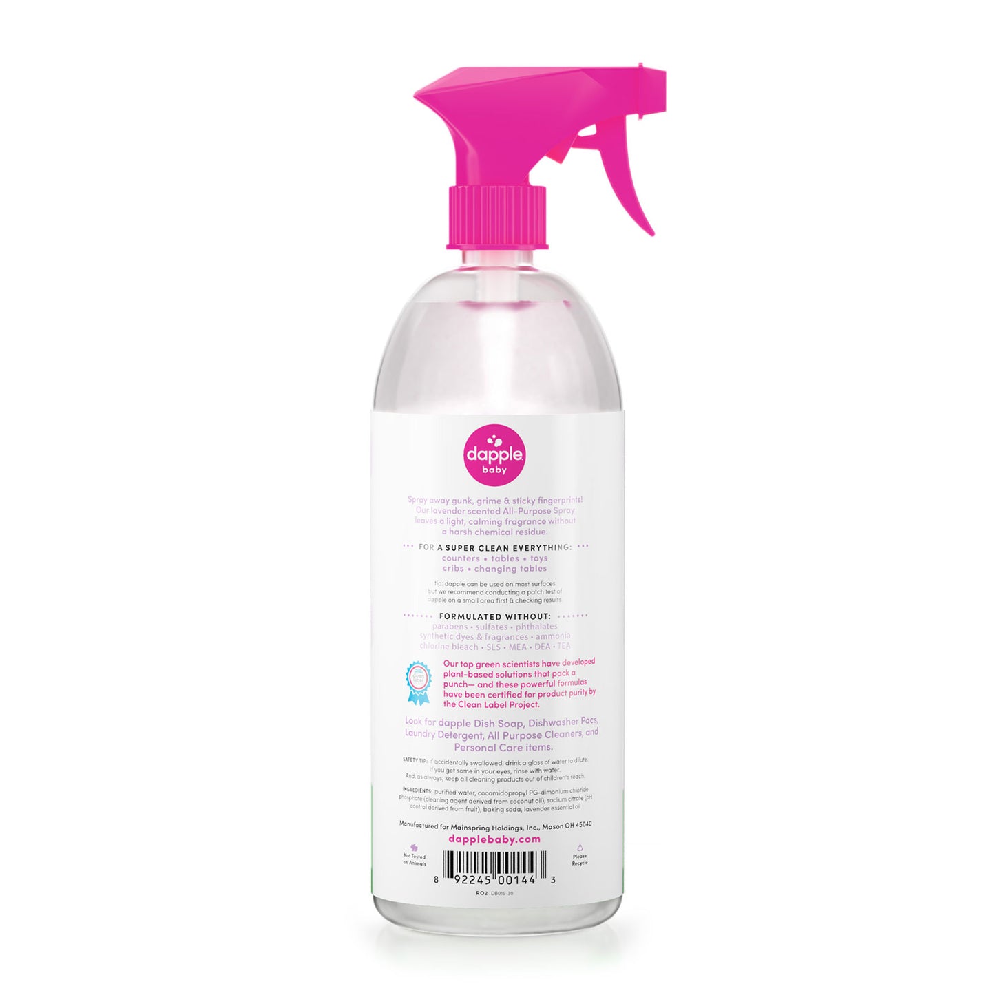 Dapple - All Purpose Cleaner Spray (Lavender), 30 fl oz