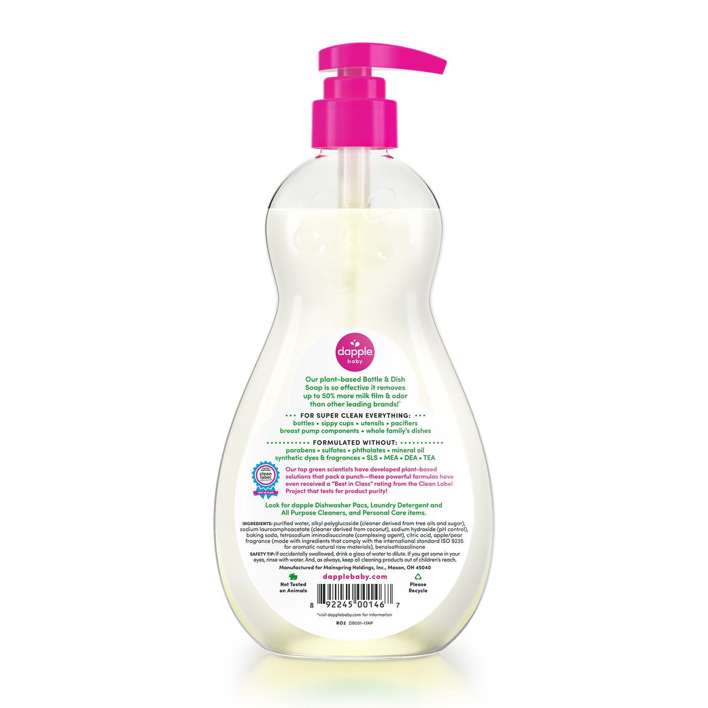 Dapple - 16.9oz Baby Bottle & Dish Liquid (Apple Pear)