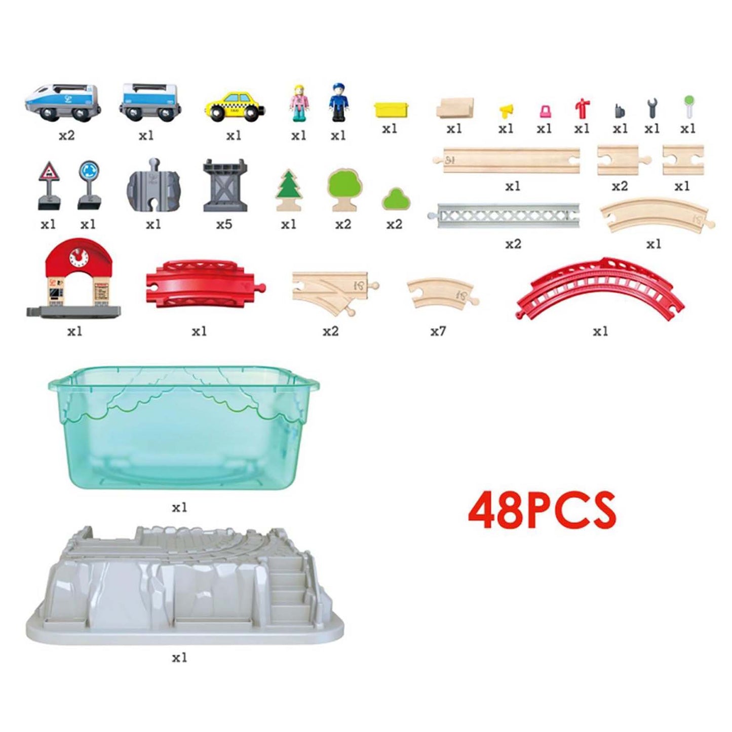 Hape - City Train Bucket Set