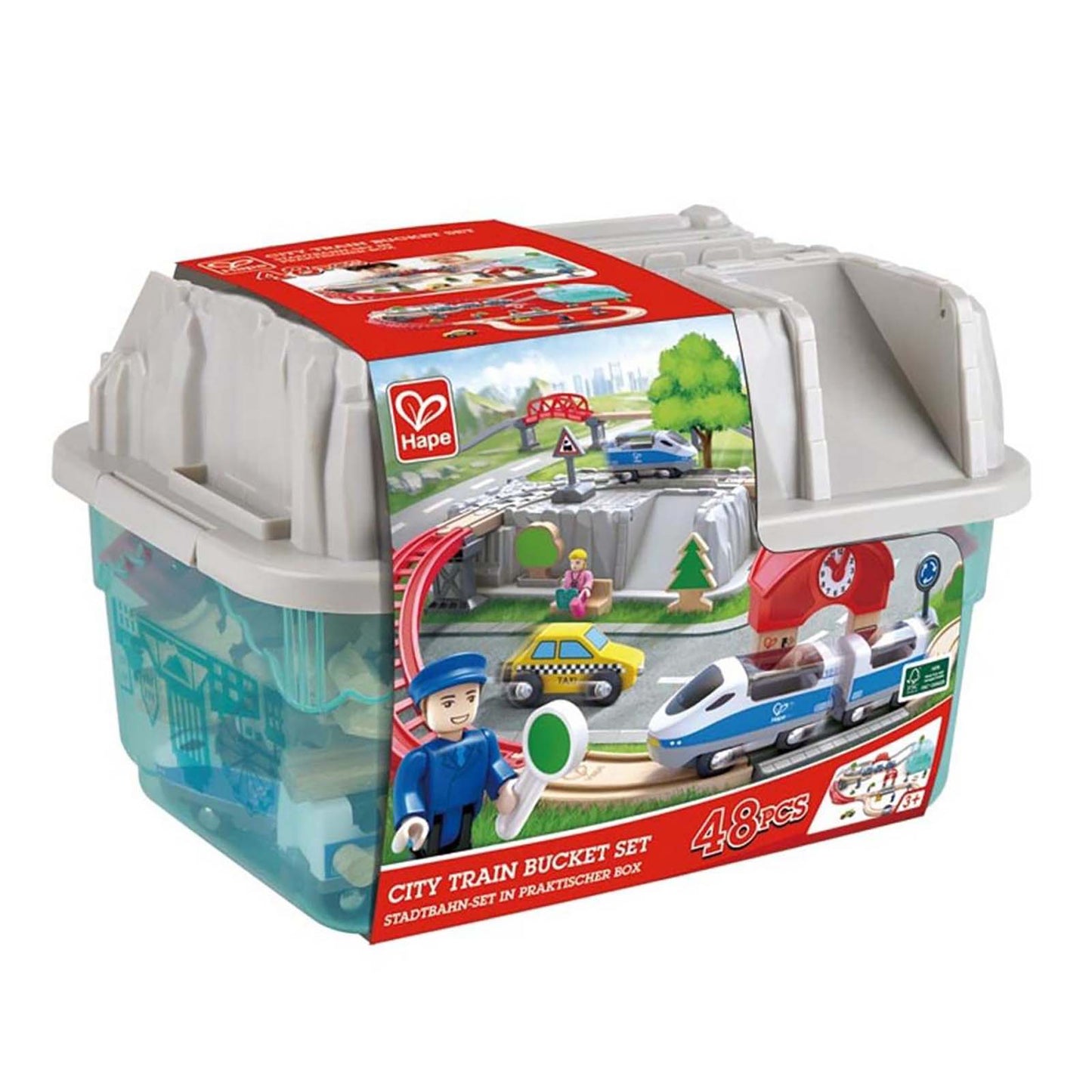 Hape - City Train Bucket Set