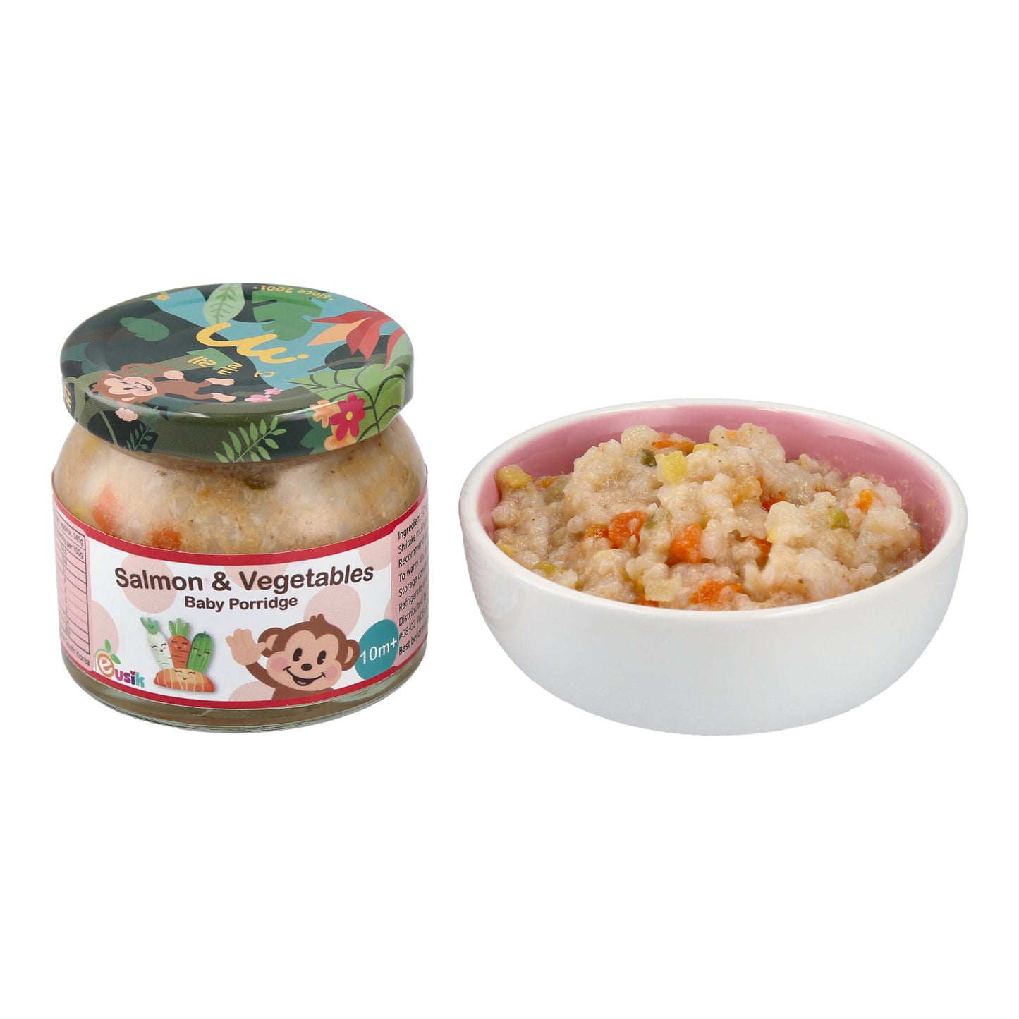 Eusik - 8-Pk Baby Rice Porridge (Salmon & Vegetables) 145g, 10mths+