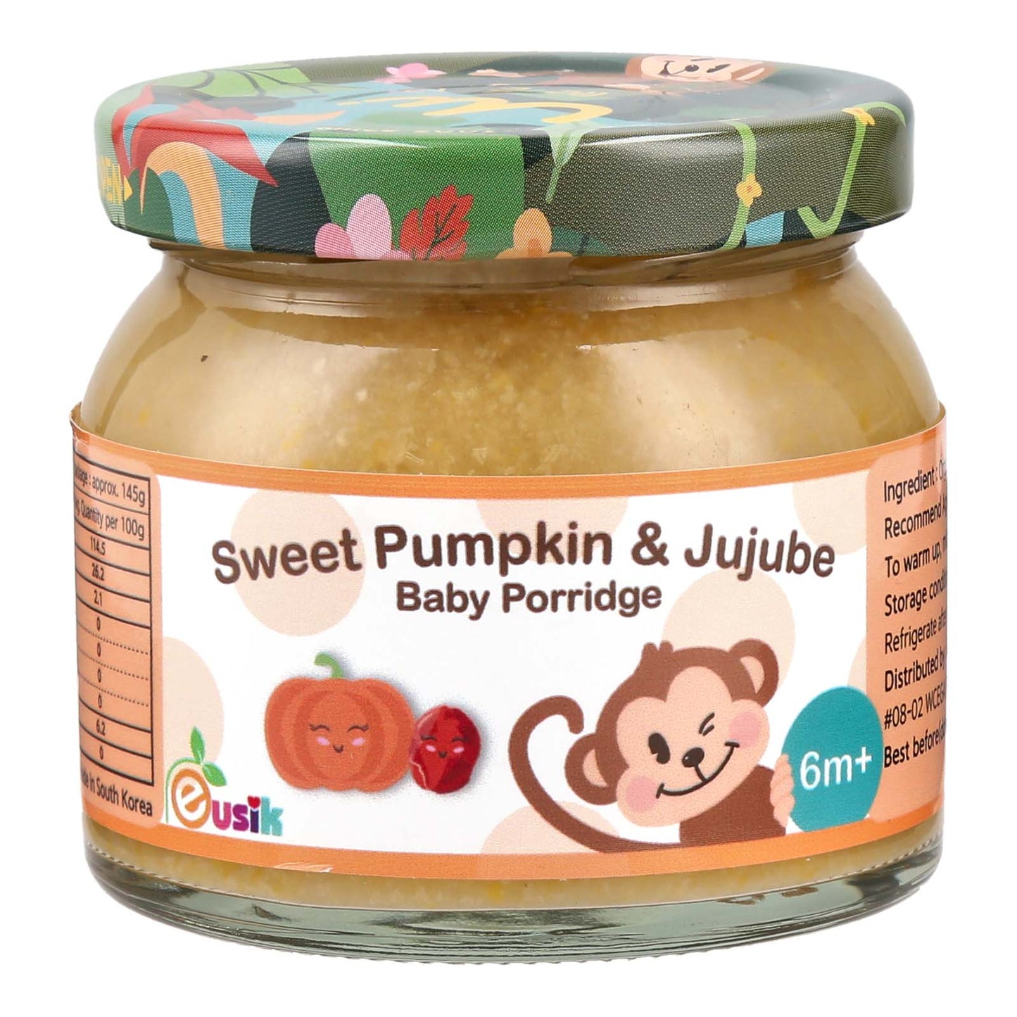 Eusik - 8-Pk Baby Rice Porridge Bundle For 6 Months+ (4 x Apple Broccoli 4 x Sweet Pumpkin Jujube)