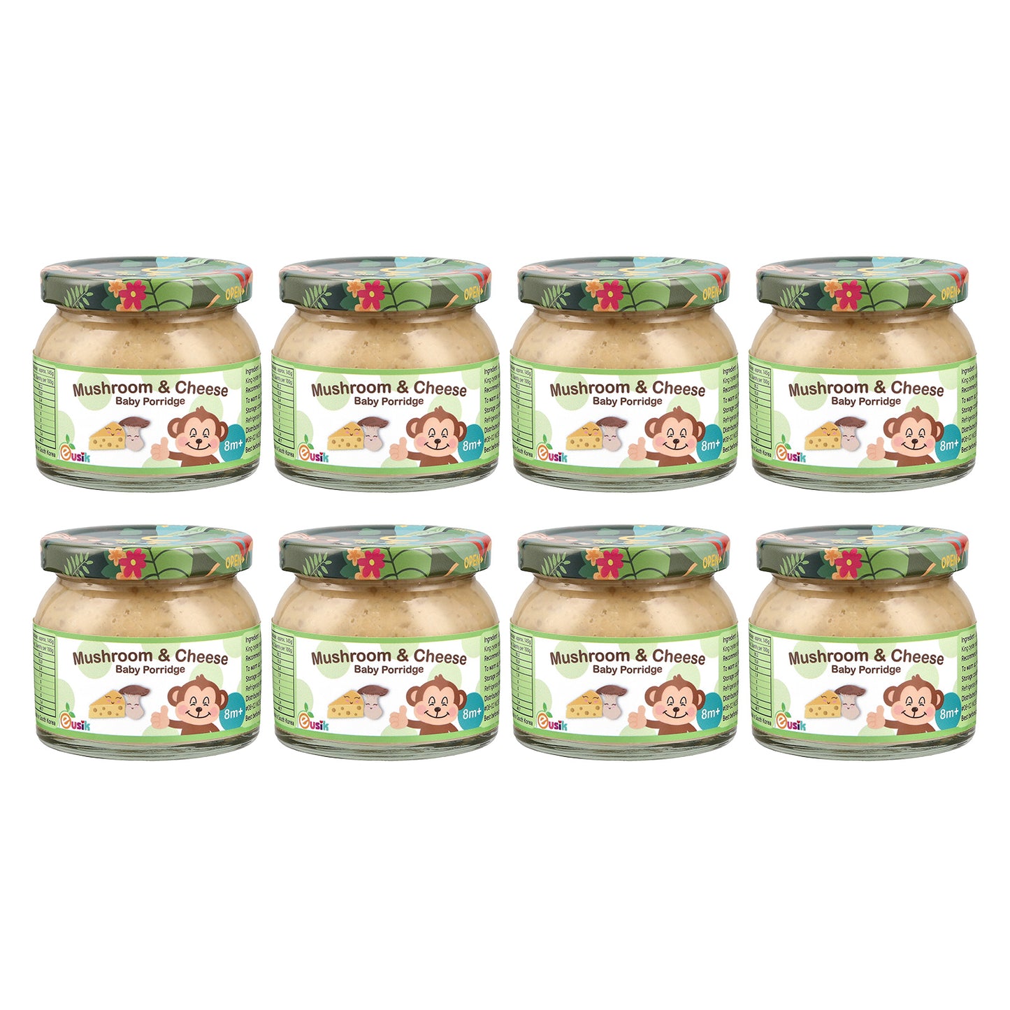 Eusik - 8-Pk Baby Rice Porridge (Mushroom & Cheese) 145g, 8mths+