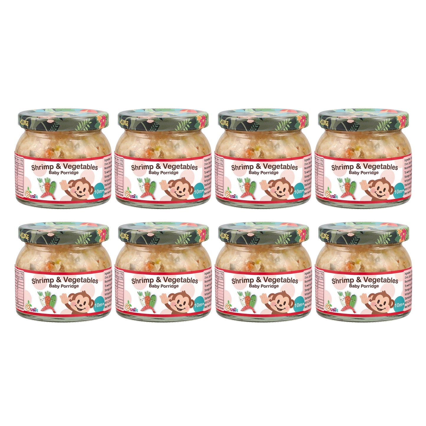 Eusik - 8-Pk Baby Rice Porridge (Shrimp & Vegetables) 145g, 10mths+