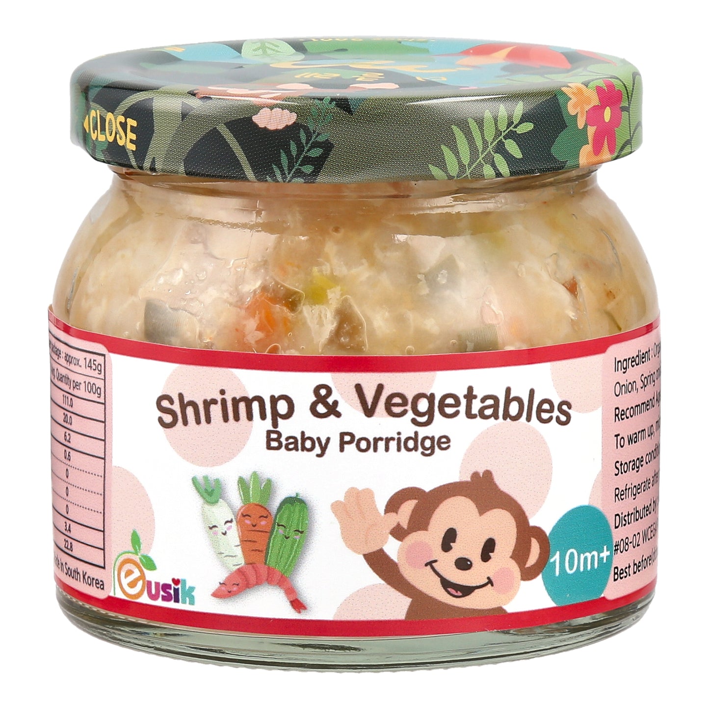 Eusik - 8-Pk Baby Rice Porridge (Shrimp & Vegetables) 145g, 10mths+
