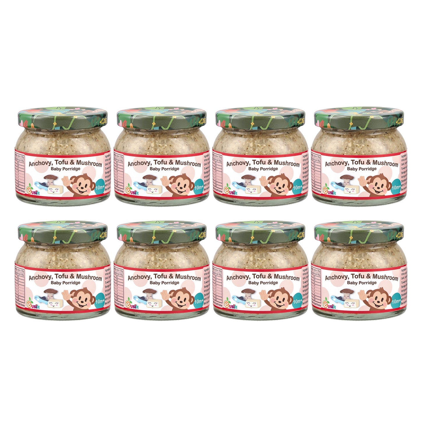 Eusik - 8-Pk Baby Rice Porridge (Anchovy, Tofu & Mushroom) 145g, 10mths+