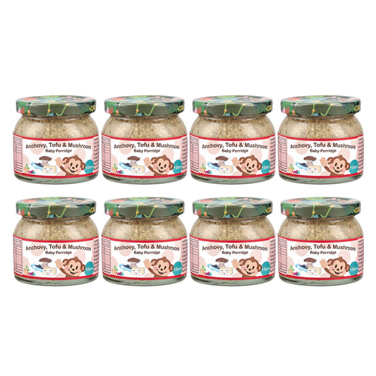 Eusik - 8-Pk Baby Rice Porridge (Anchovy, Tofu & Mushroom) 145g, 10mths+