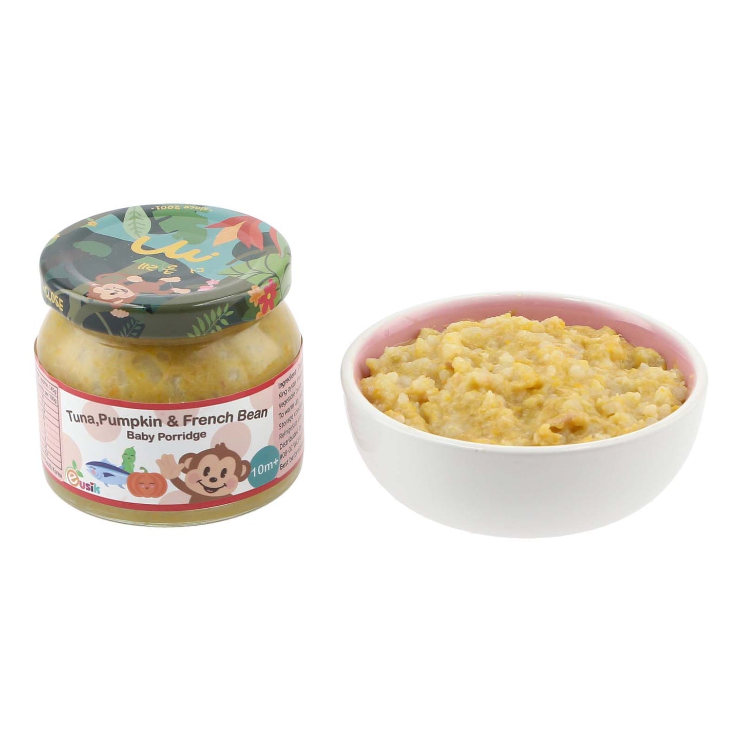 Eusik  - 8-Pk Baby Rice Porridge (Tuna, Pumpkin & French Bean) 145g, 10mths+