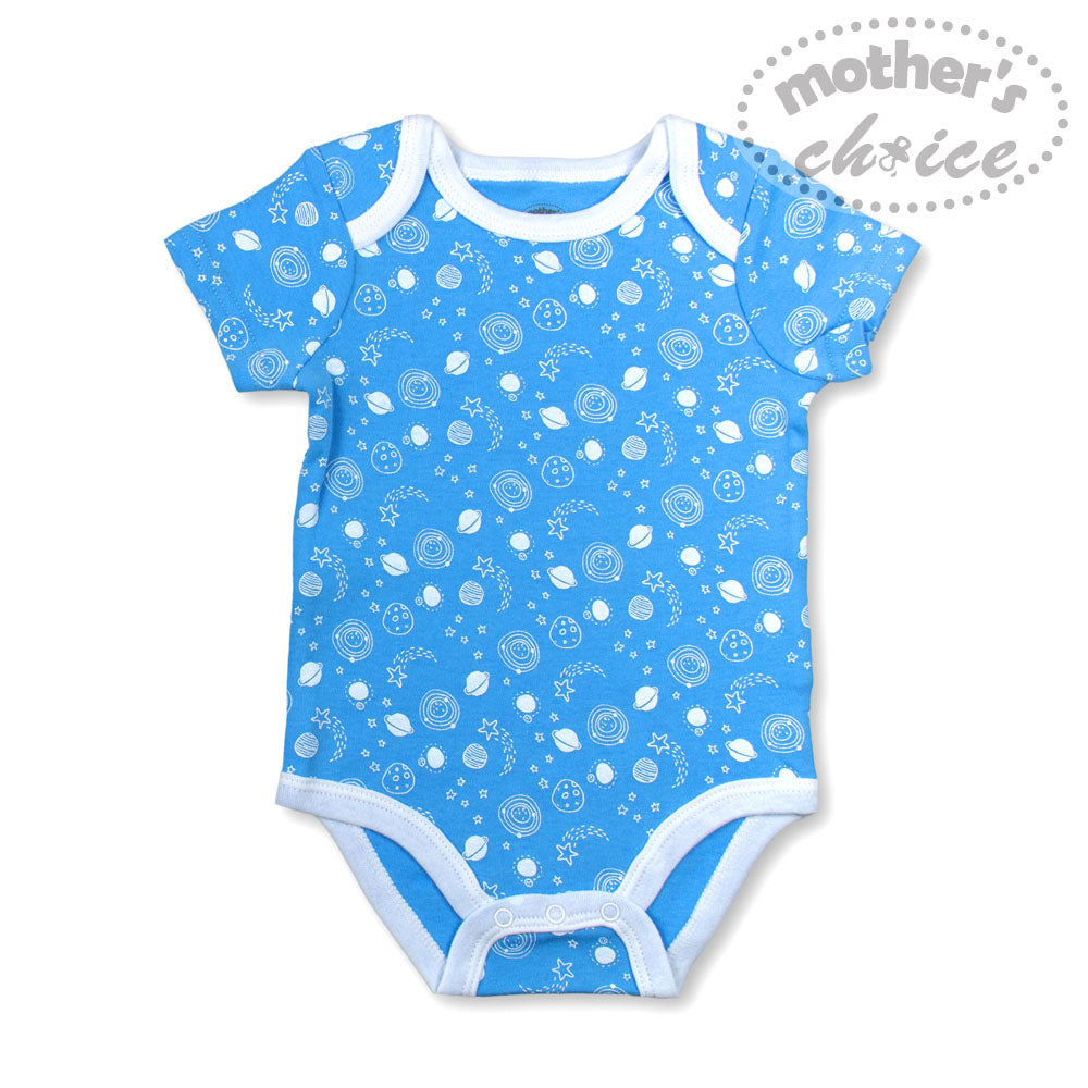 MOTHER'S CHOICE 5-Pc 100% Cotton Short-Sleeved Baby Bodysuit (Space)