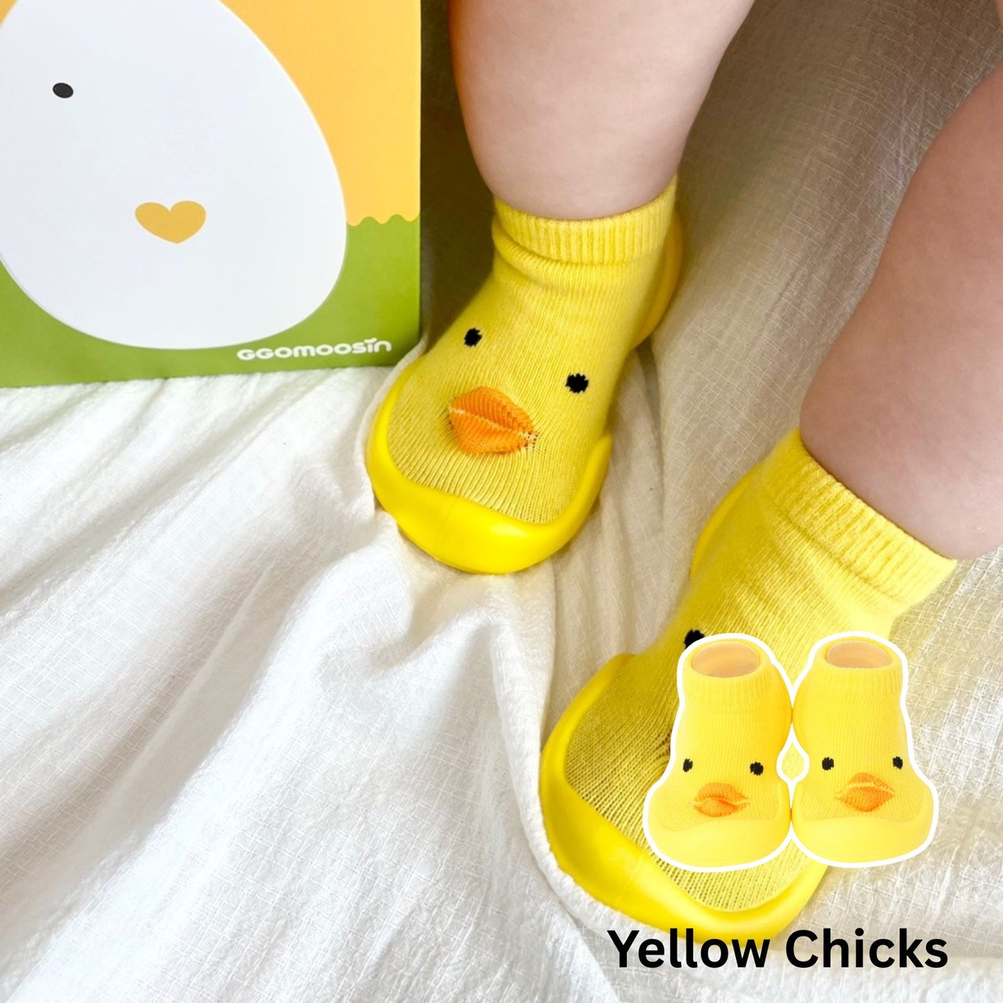 Ggomoosin - Baby Sock Shoes (Yellow Chicks)