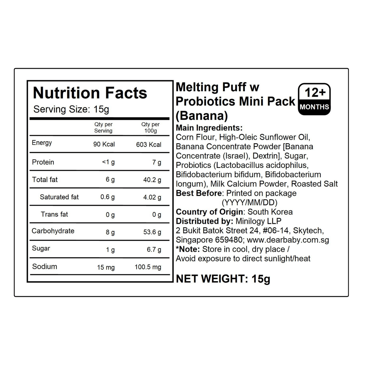 BeBecook - Melting Puff w Probiotics Mini Pack (Banana) 15g