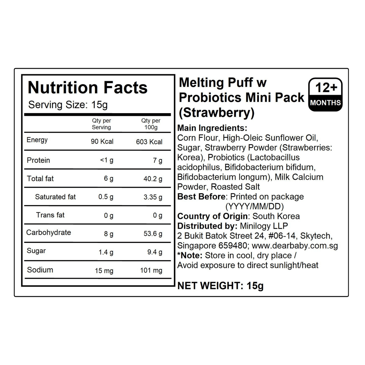 BeBecook - Melting Puff w Probiotics Mini Pack (Strawberry) 15g