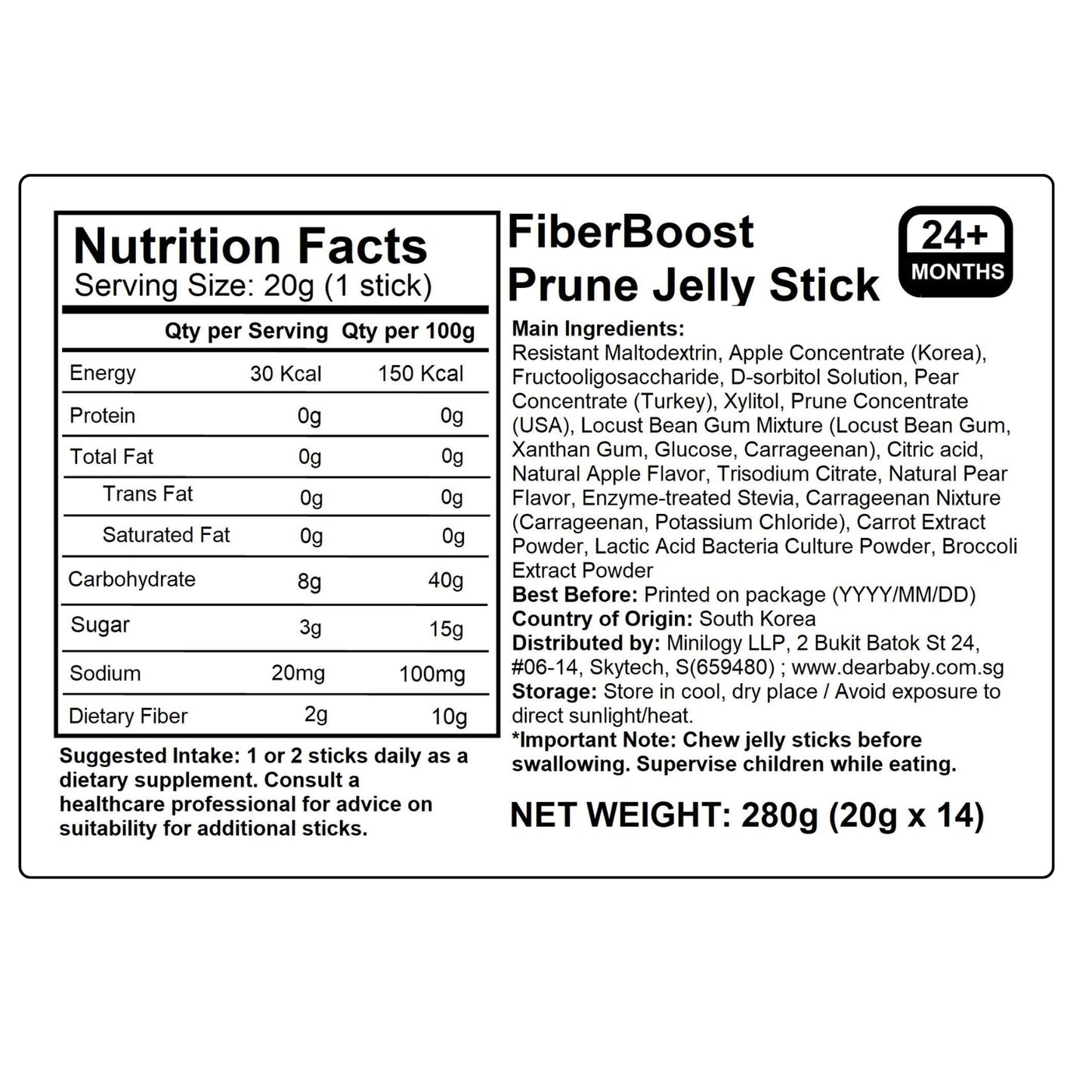 BeBecook - FiberBoost Prune Jelly Stick