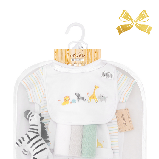 INFANCIE 10-Pc Essential Layette Gift Set (Multi Safari)