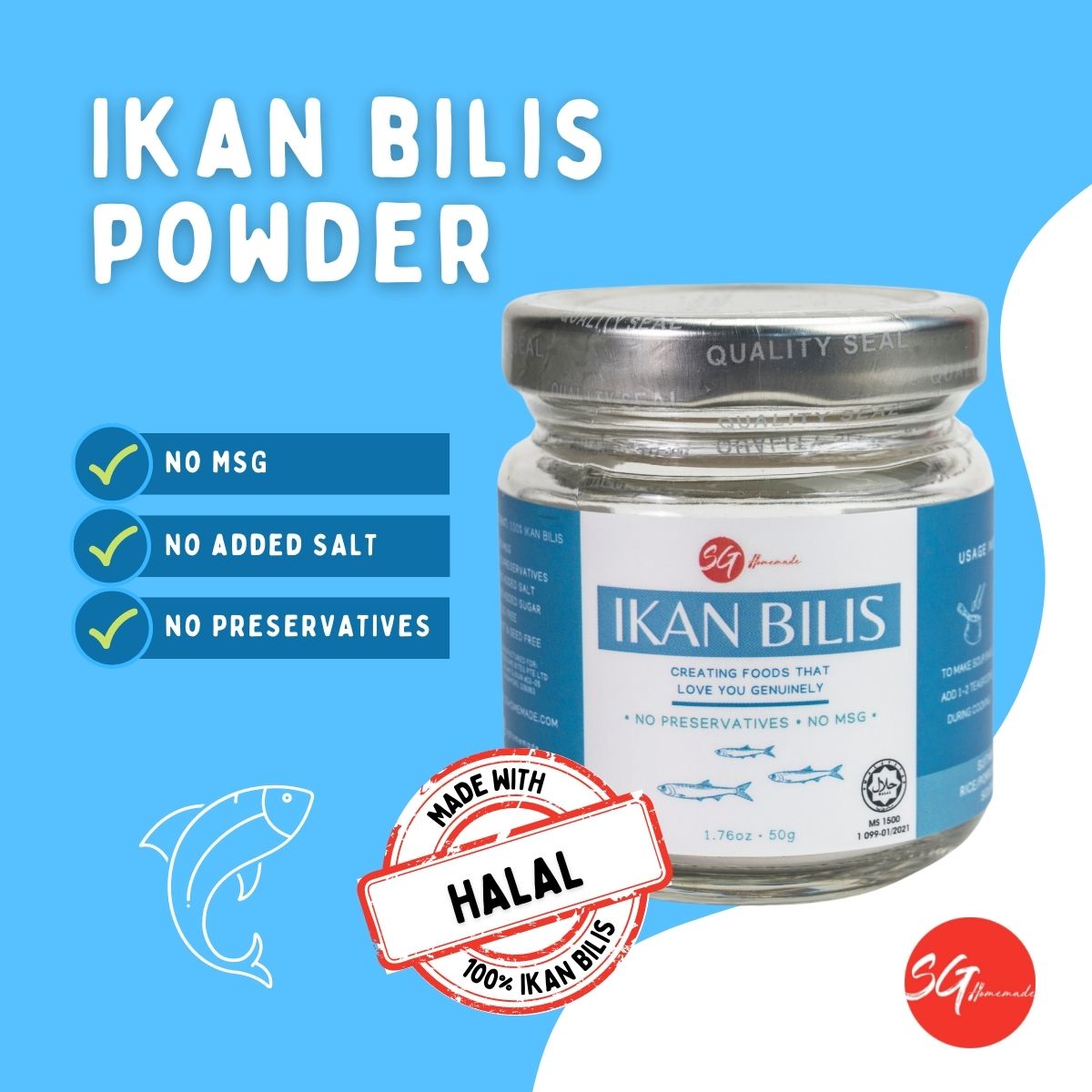 SG Homemade - Ikan Bilis Powder 50g