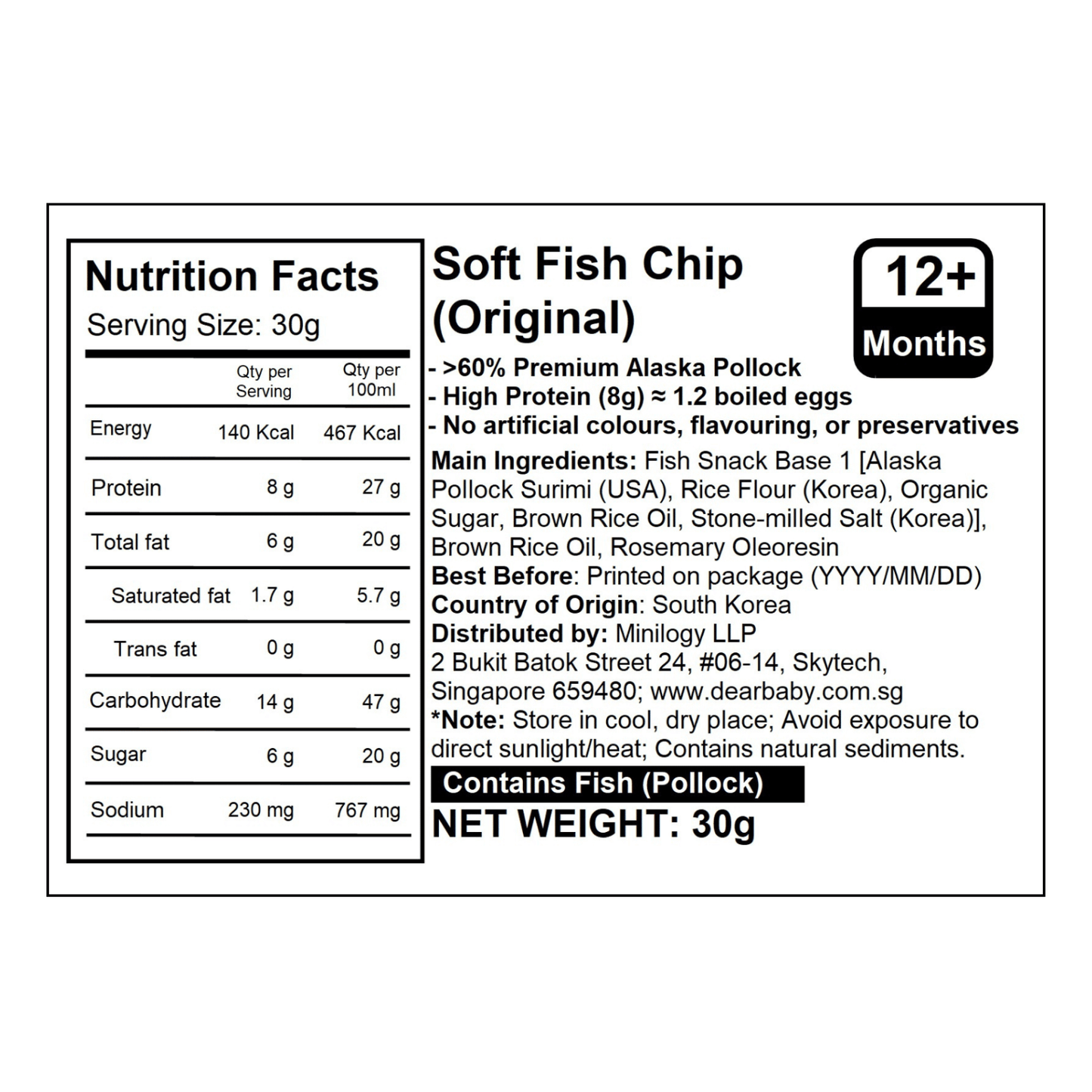 BeBecook - Soft Fish Chip (Original) 30g