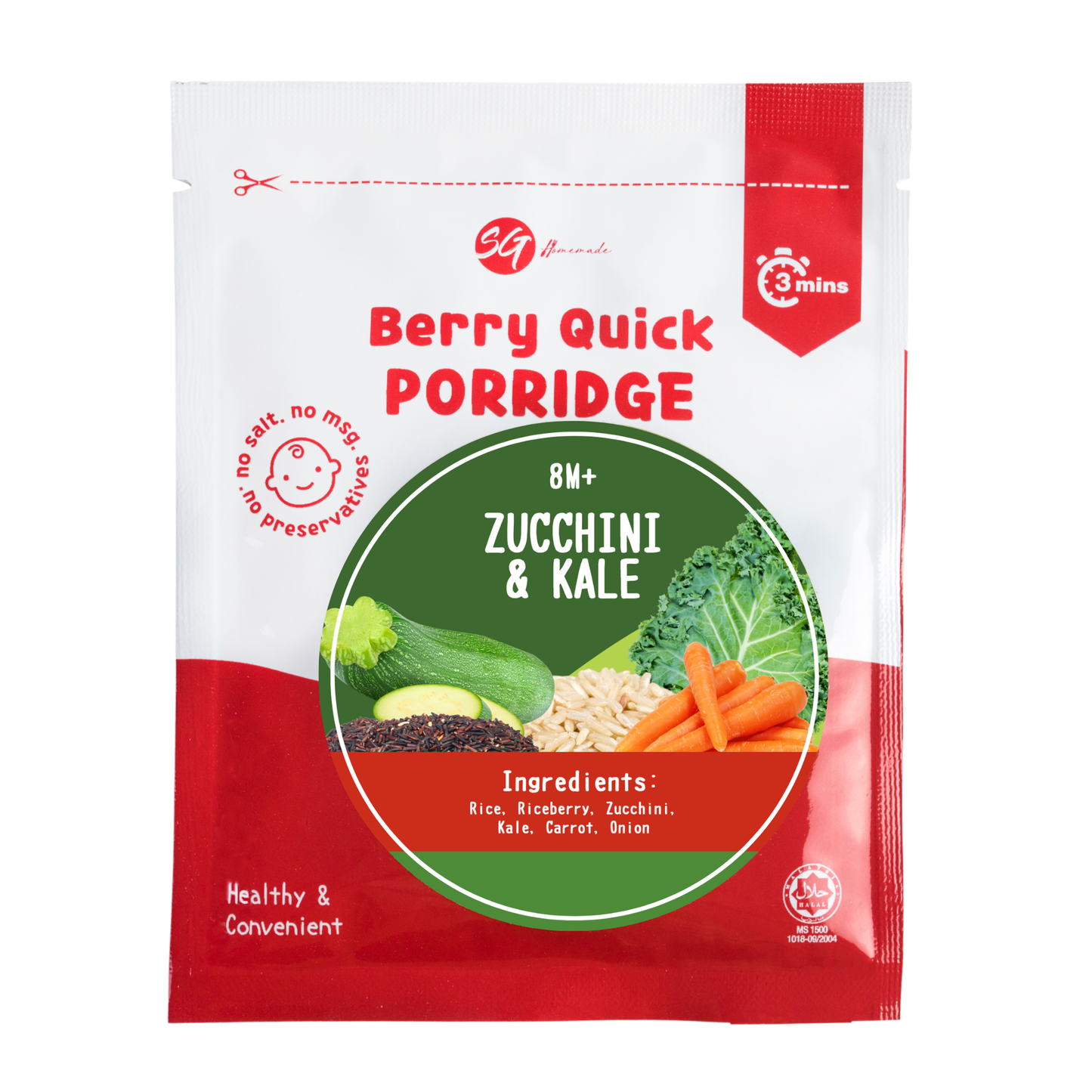 SG Homemade - Berry Quick Porridge Zucchini and Kale 10g