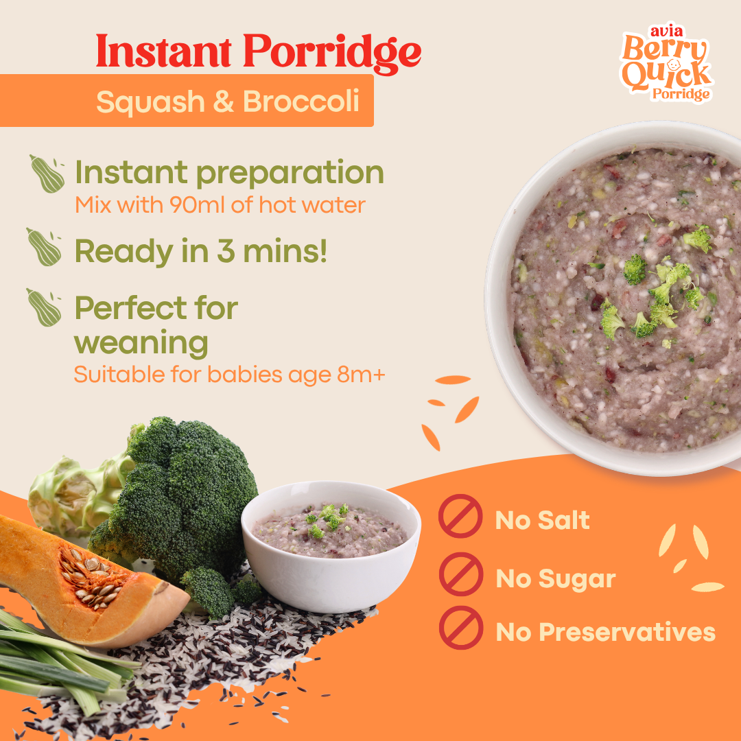 AVIA - Berry Quick Porridge Butternut Squash and Broccoli (10g x 2)