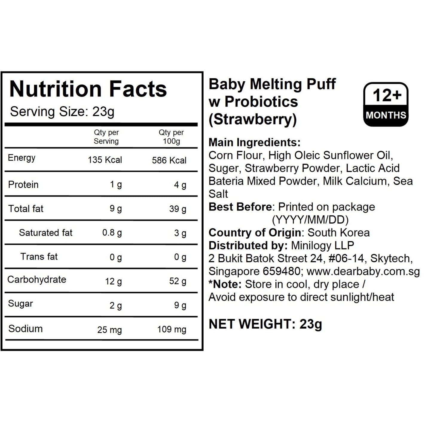 BeBecook - Baby Melting Puff w Probiotics (Strawberry) 23g