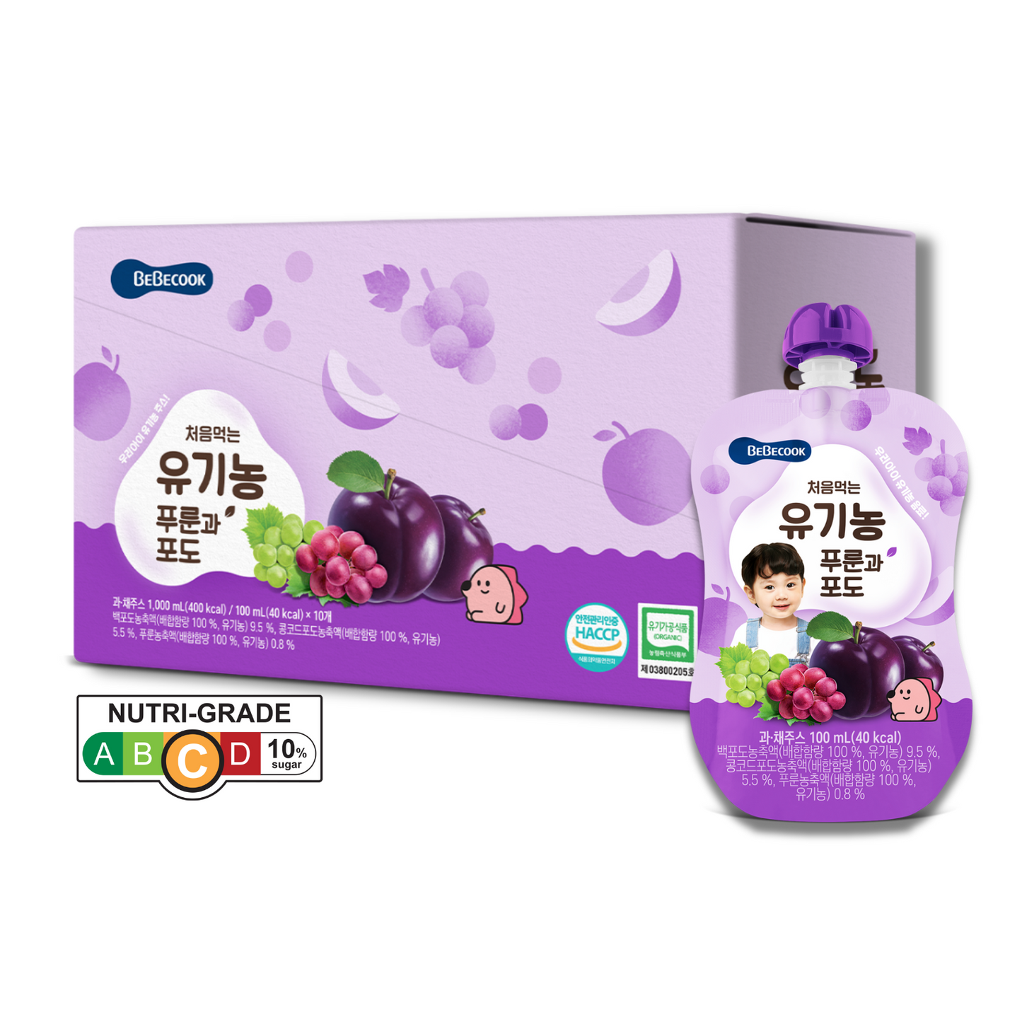 BeBecook - 10-Pk Organic Plum & Grape Juice