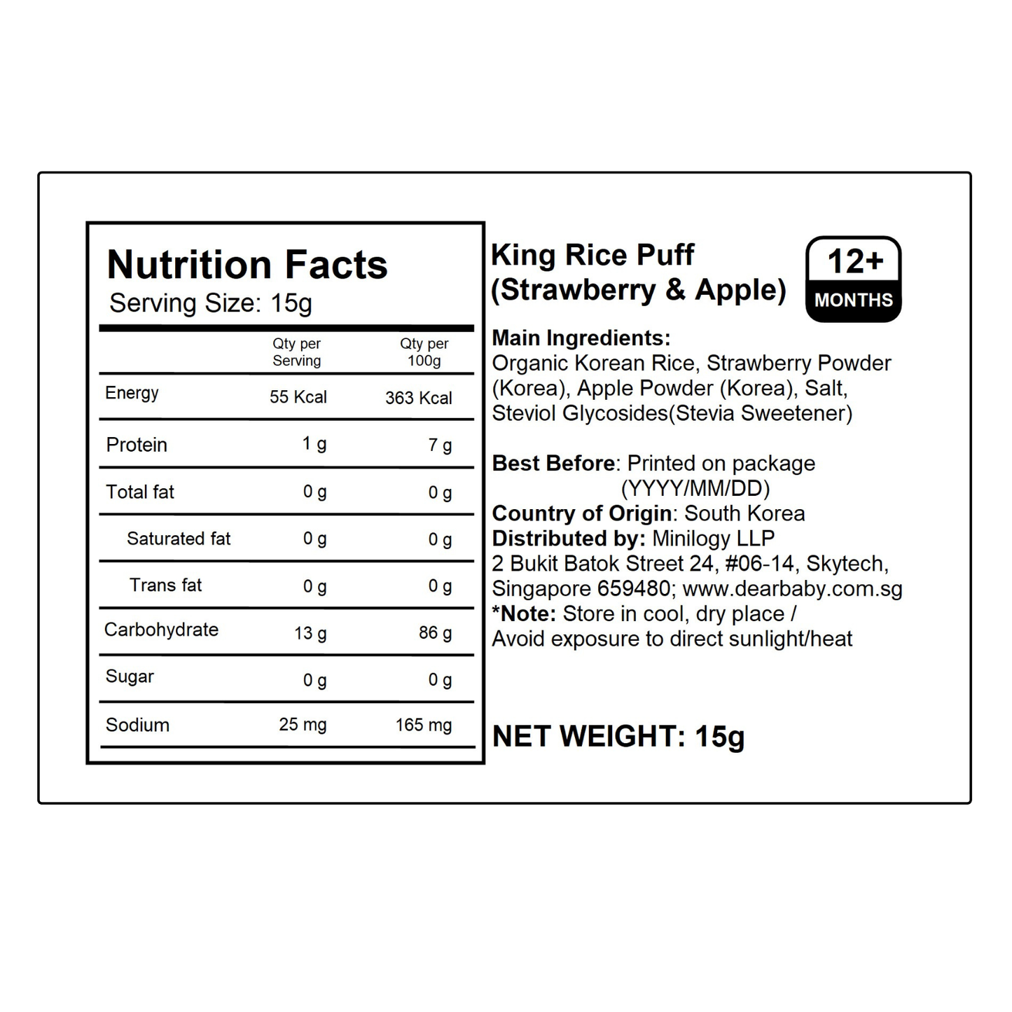 BeBecook - King Rice Puff (Strawberry & Apple) 15g