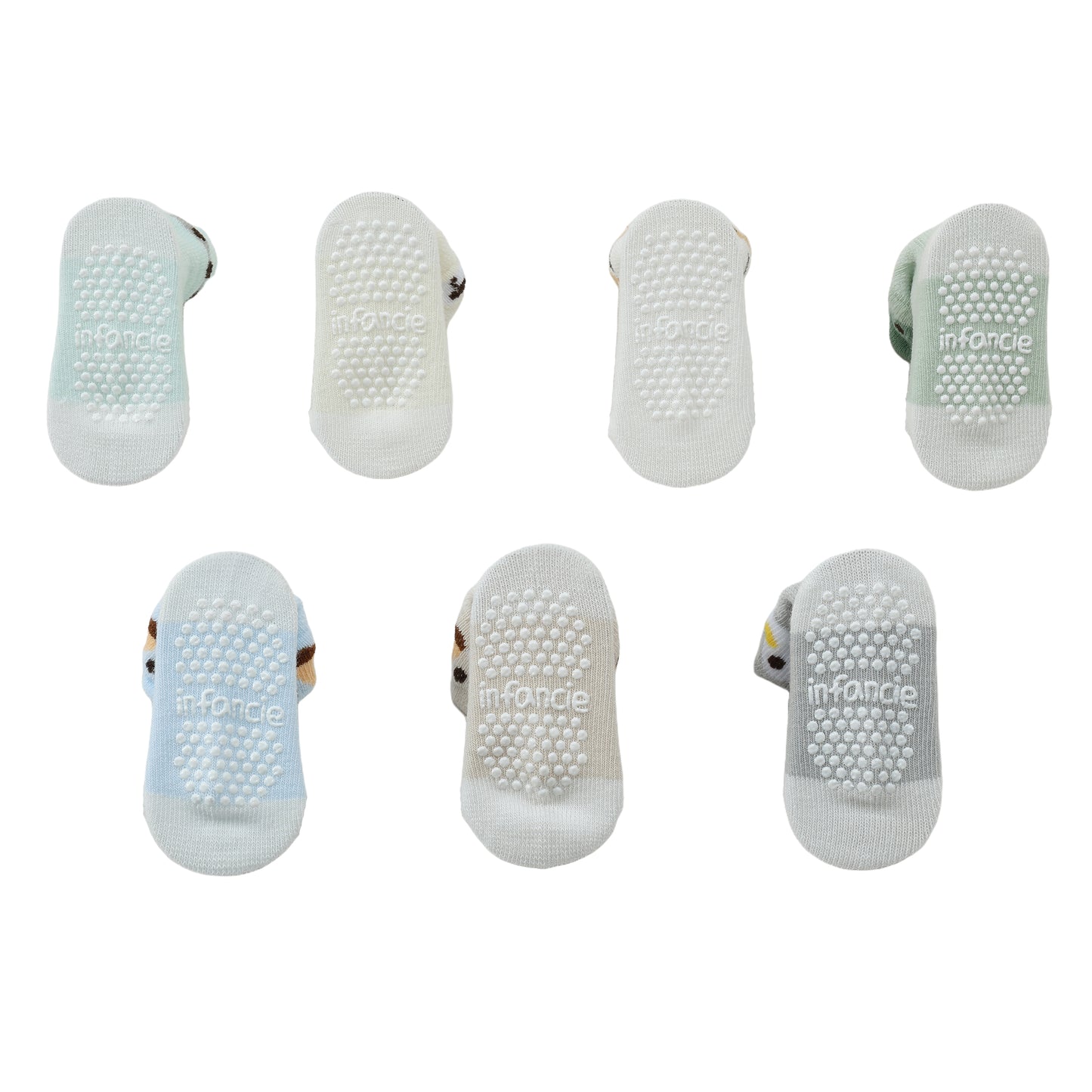 Infancie 7-Pk Anti-Slip Baby Socks Gift Box (Little Critters, 0-6m)