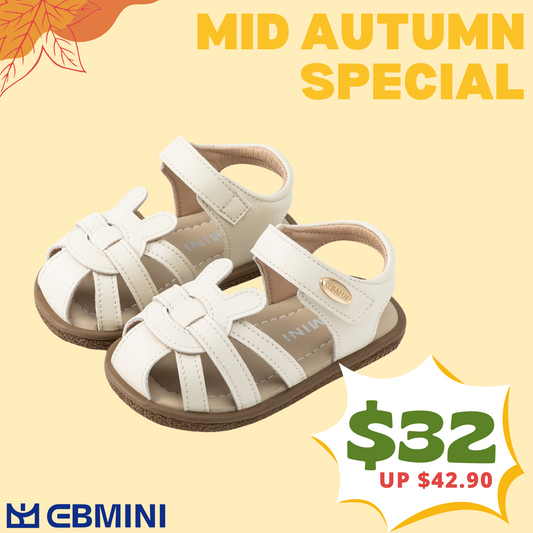 EBmini - E25B025 Strappy Bunny Sandals (Cream)