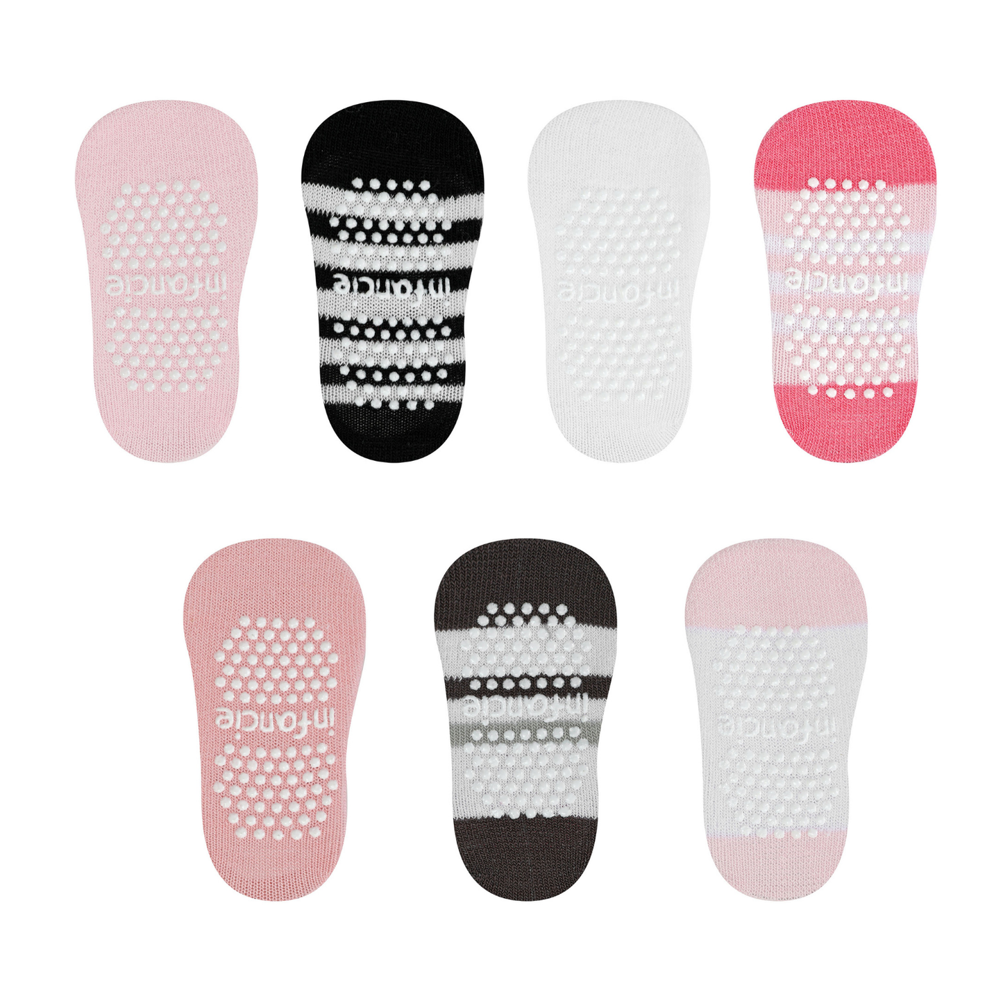 Infancie 7-Pk Anti-Slip Baby Socks Gift Box (Sweetheart Pals, 0-6m)
