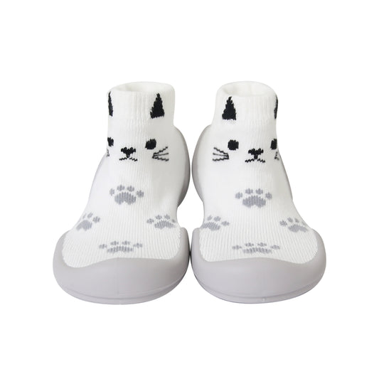 Ggomoosin - Baby Sock Shoes (Jelly Cat_White)
