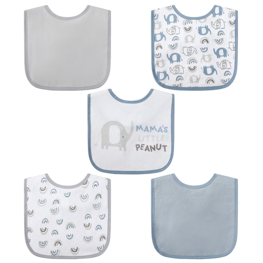 Infancie 5-Pc Cotton Drooler Bibs (Mama's Little Peanut)