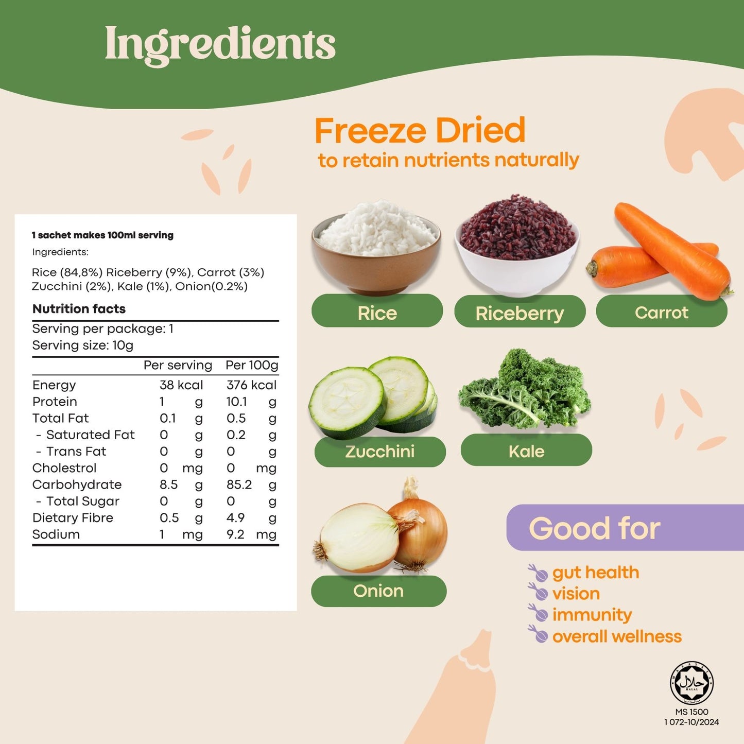 AVIA - Berry Quick Porridge Zucchini and Kale (10g x 2)