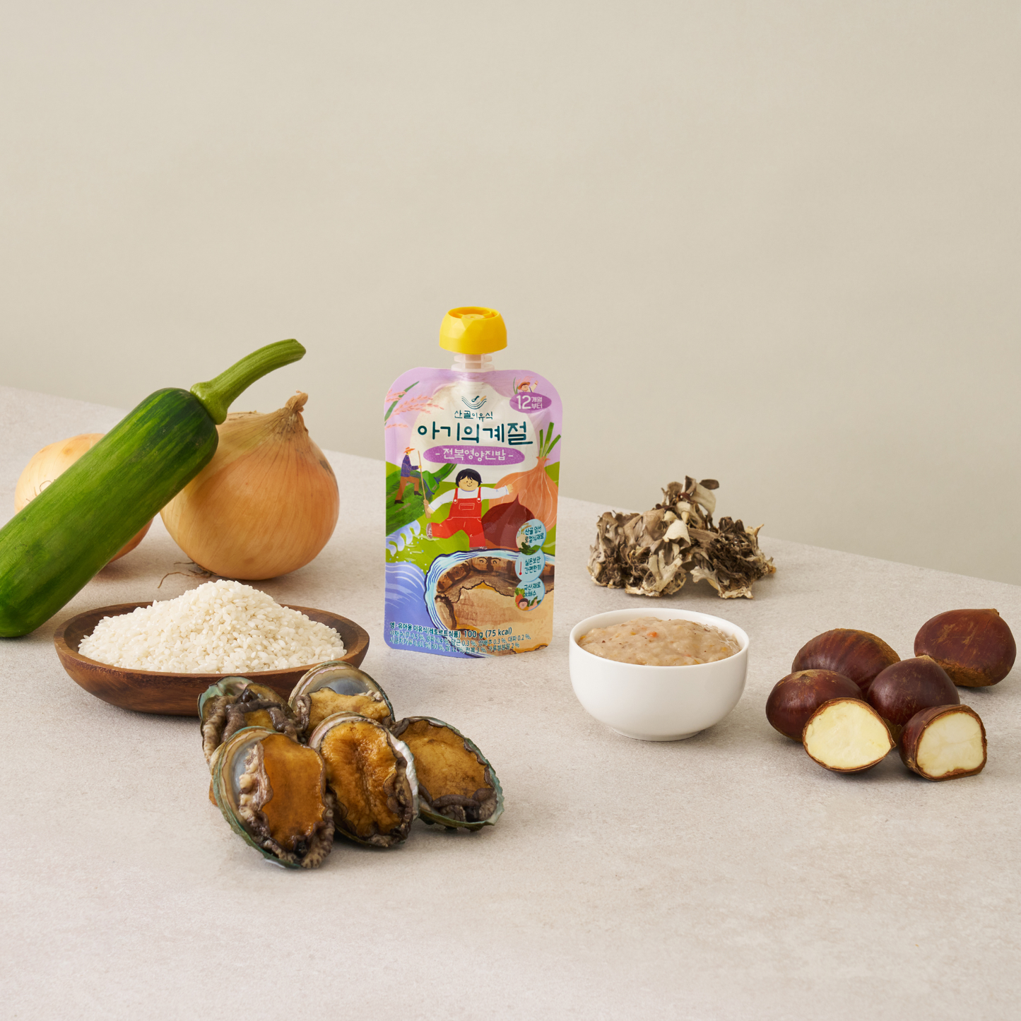 Ecomommeal - Baby Porridge Pouch (Abalone) 100g, 12m+