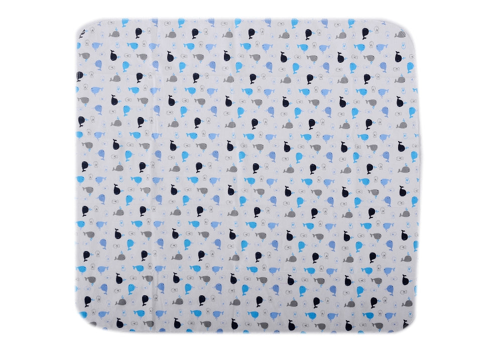 MOTHER'S CHOICE Infant / Baby 100% Pure Cotton Flannel Receiver/Wrap (Blue Whale)