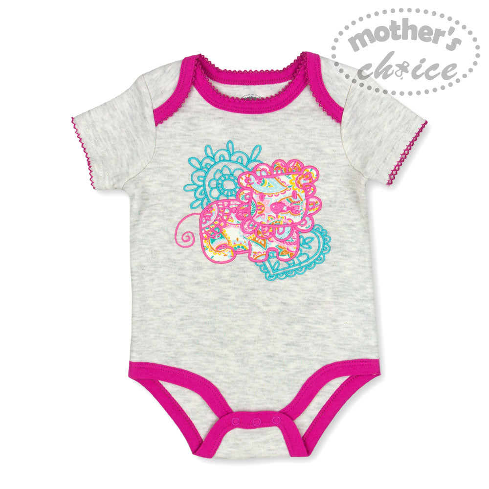 MOTHER'S CHOICE 5-Pc 100% Cotton Short-Sleeved Baby Bodysuit (Summer)