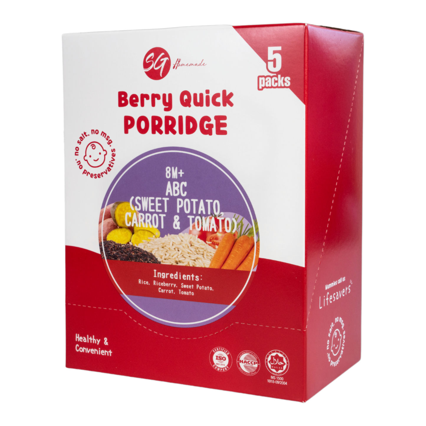 SG Homemade - [BOX] Berry Quick Porridge ABC  (10g x 5)
