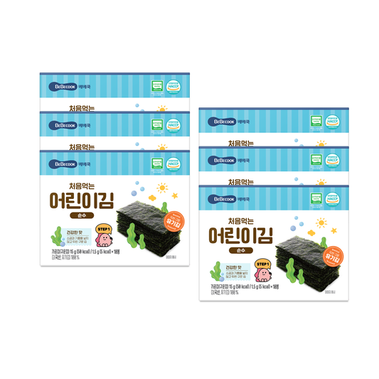 BeBecook - 6-Pk Baby's First Sun-Dried Seaweed (Non-Seasoned) 10 x 1.5g