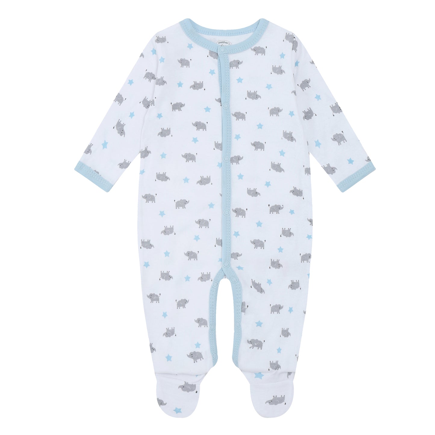 MOTHER'S CHOICE 5-Pc Baby Layette Set - Grower, Bodysuit, Bib, Hat & Mittens (Blue Elly)