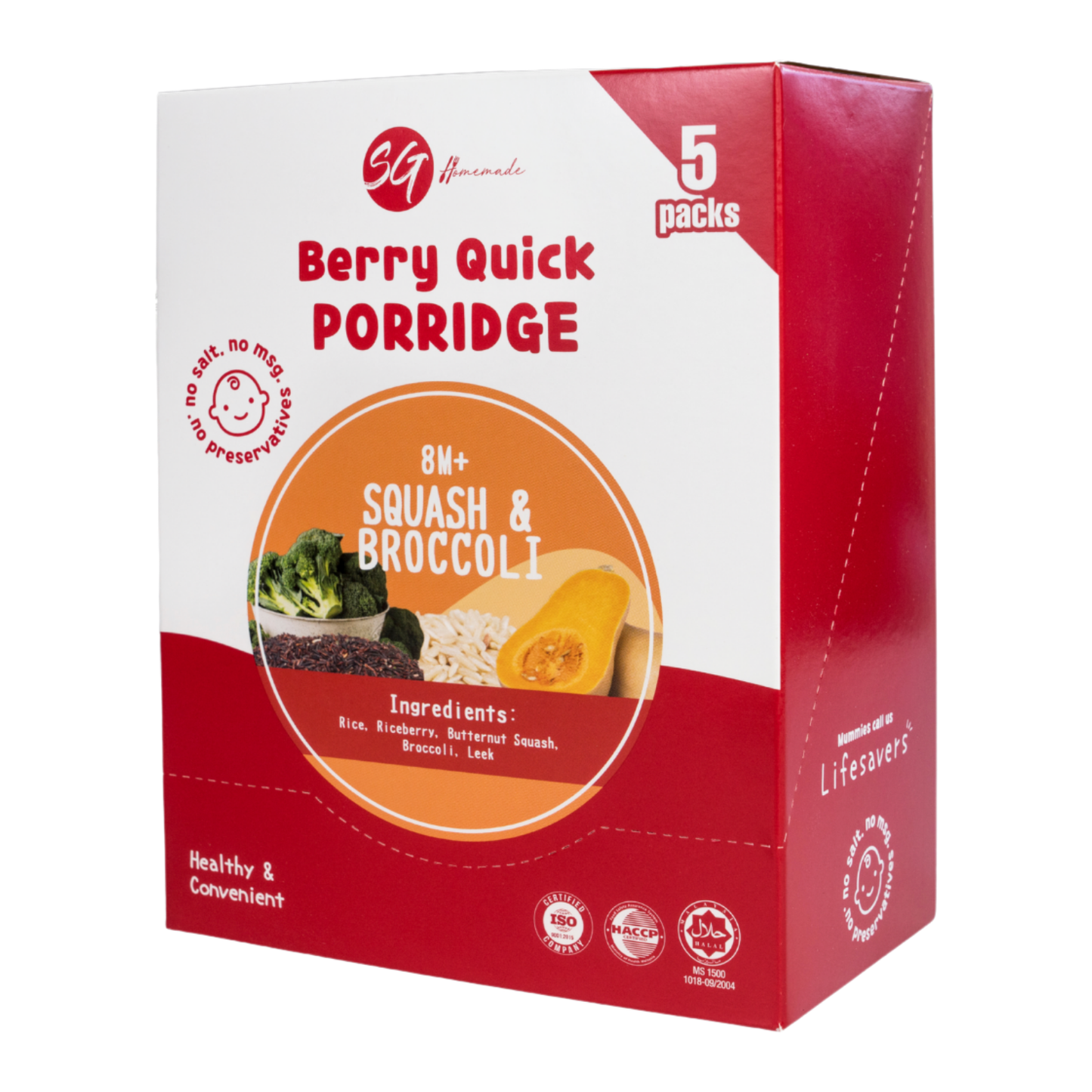 SG Homemade - [BOX] Berry Quick Porridge Butternut Squash and Broccoli (10g x 5)