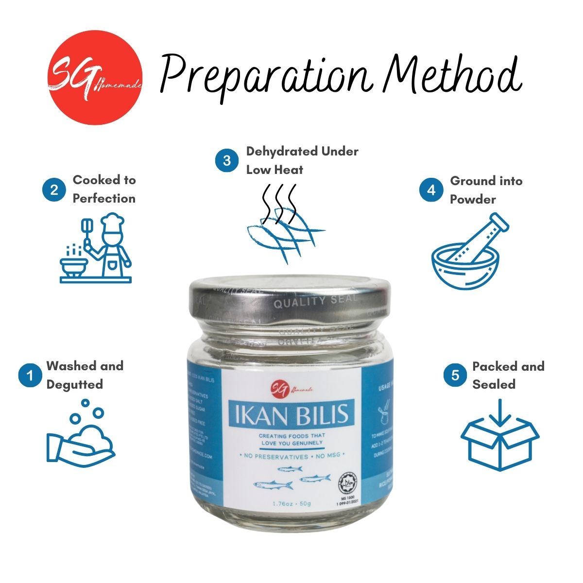 SG Homemade - Ikan Bilis Powder 50g
