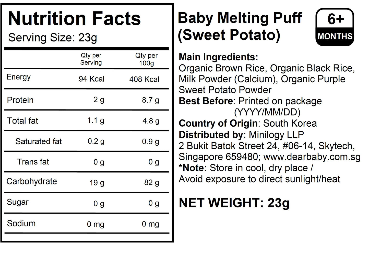 BeBecook - Organic Baby Melting Puff (Sweet Potato) 23g