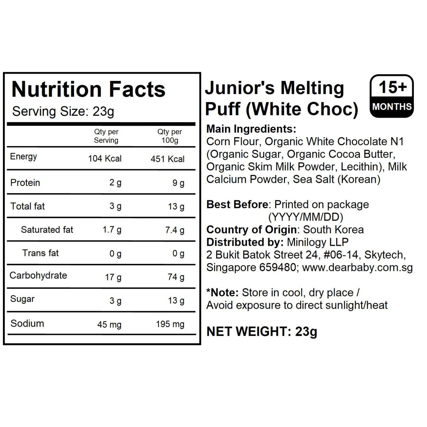 BeBecook - Junior's Melting Puff (White Choc) 23g