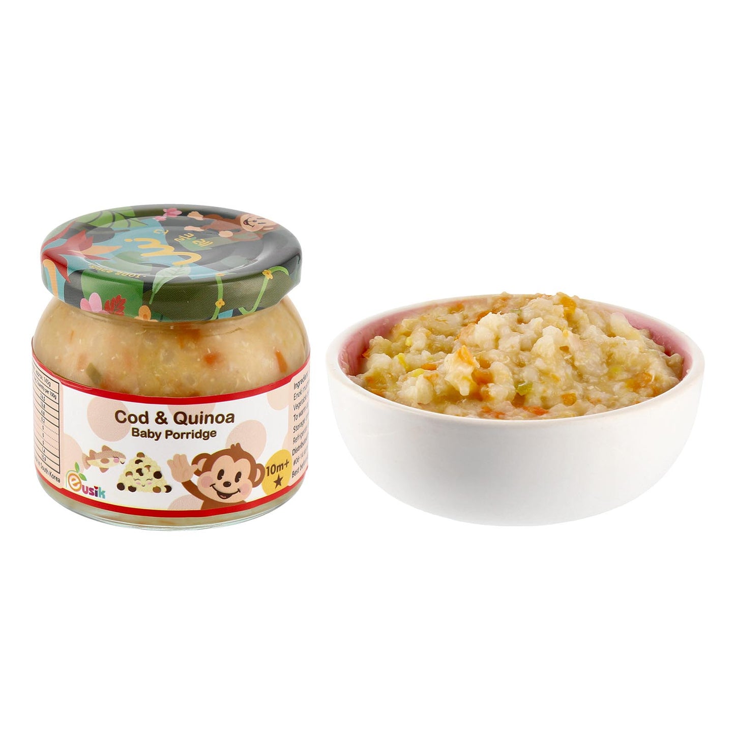Eusik  - 8 pk Baby Rice Porridge Select (Cod & Quinoa) 145g, 10mths+