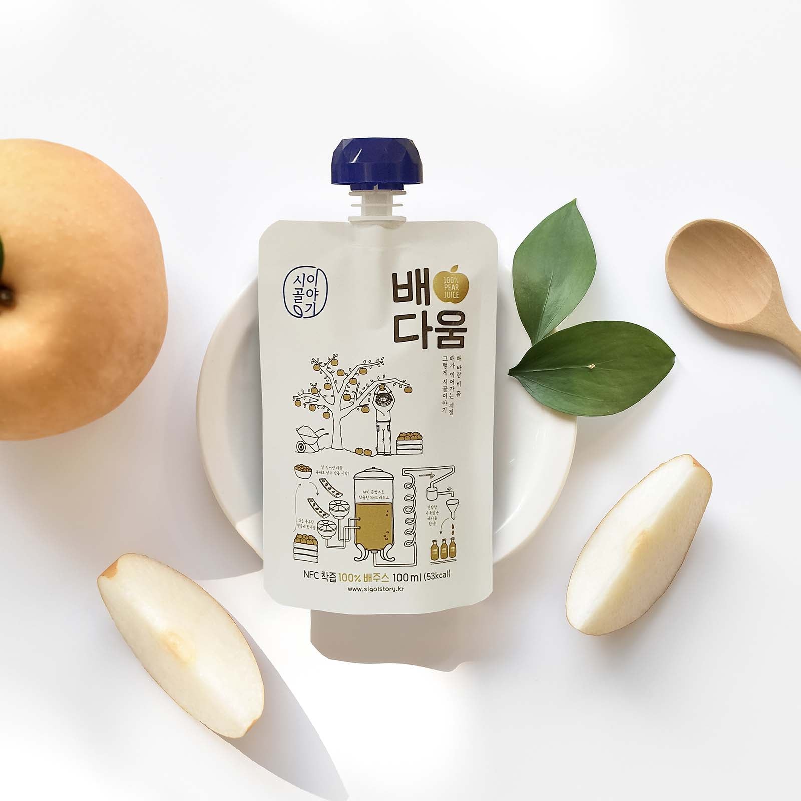 Korean Pear 100 Percent Pear Juice Sigolstory 10-Pk NFC Korean