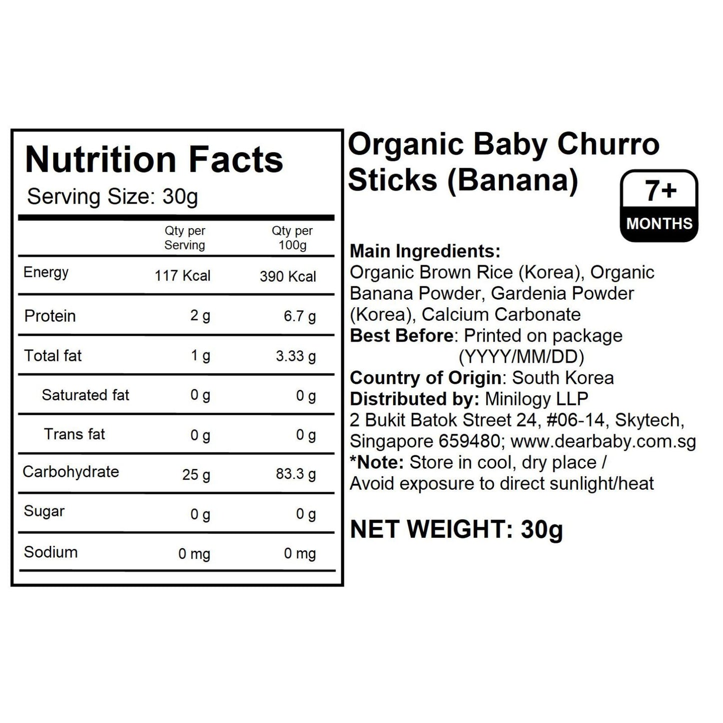 Alvins - Organic Baby Churro Sticks (Banana) 30g