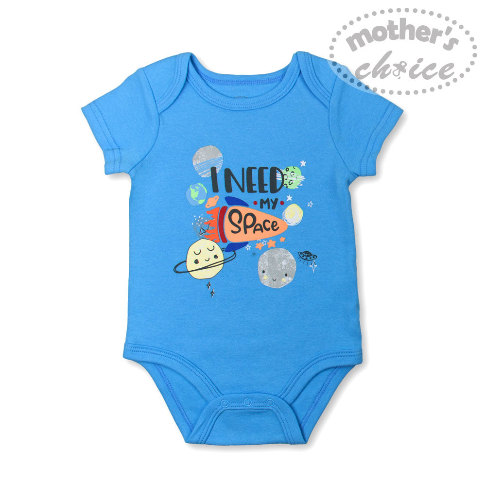 MOTHER'S CHOICE 5-Pc 100% Cotton Short-Sleeved Baby Bodysuit (Space)