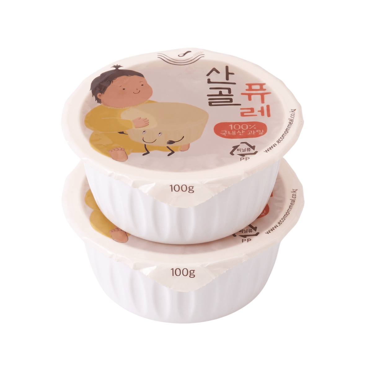 Ecomommeal - Real Fruit Puree (Apple & Blueberry) 100g x 2