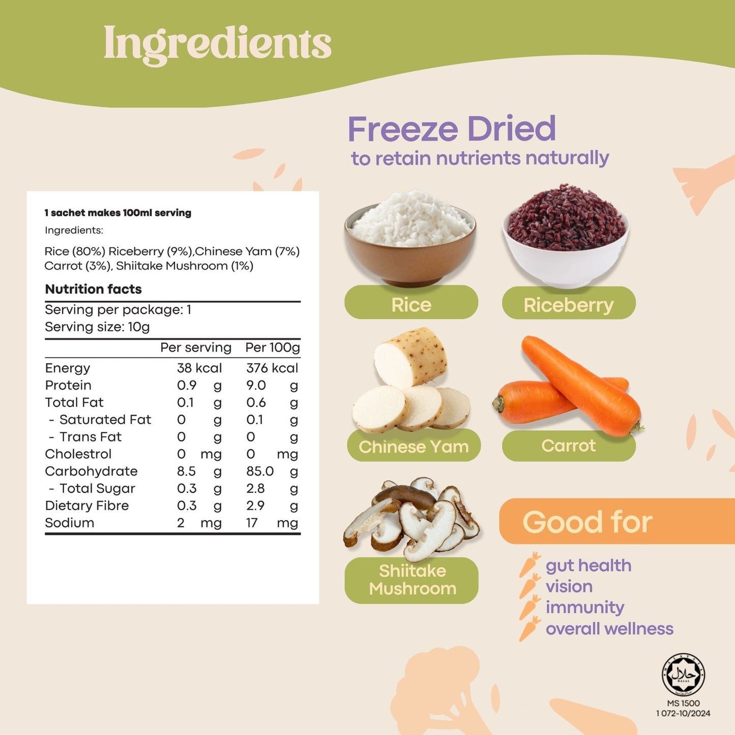 AVIA - Berry Quick Porridge Chinese Yam and Carrot (10g x 2)