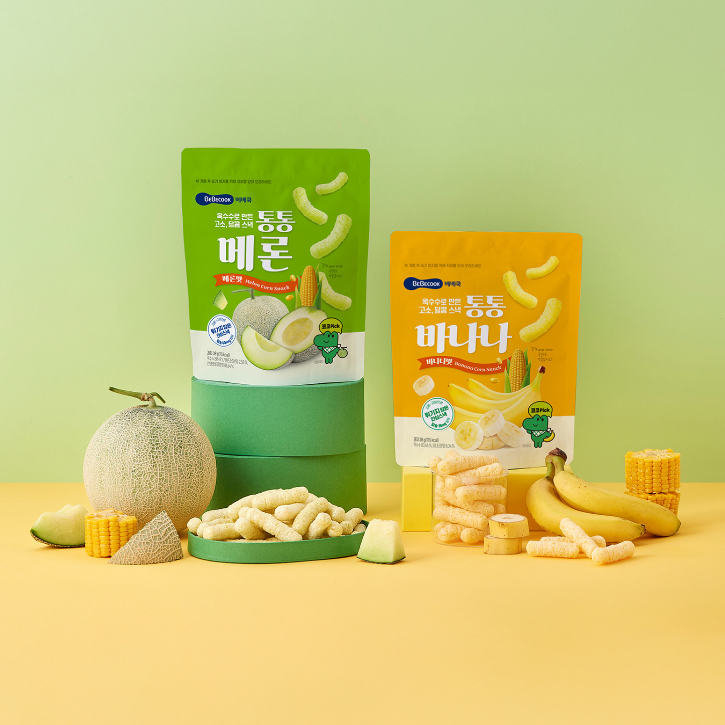 BeBecook - Melon Corn Puffies 30g